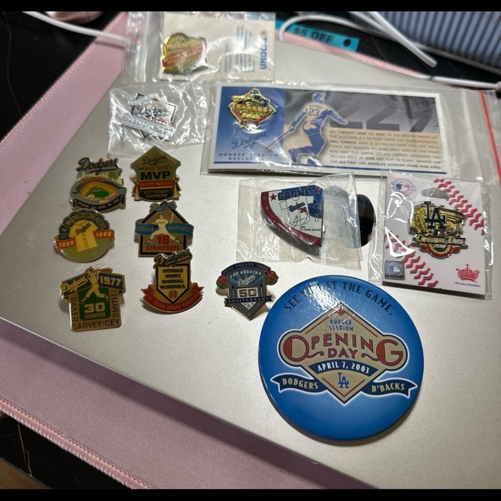 Dodgers Baseball Collectible Pins Set